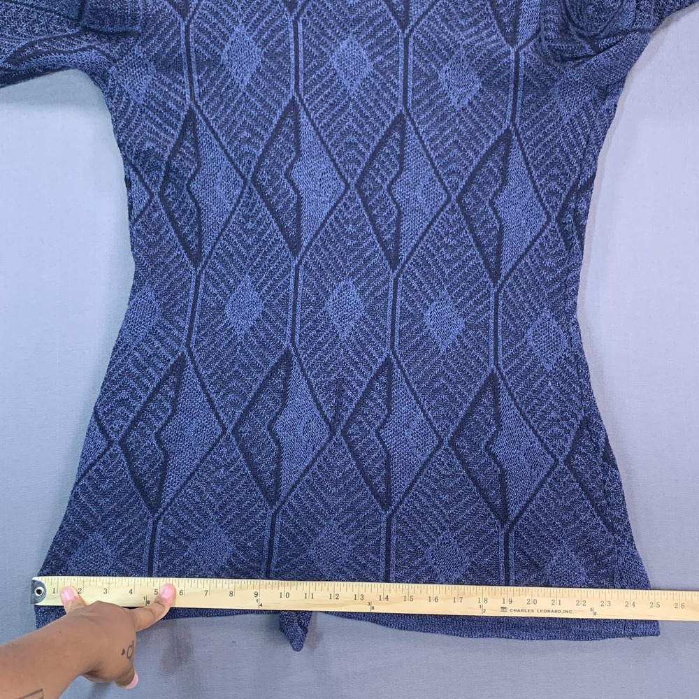 Royal Robbins Sweater Cardigan Womens L Blue Geometric Full Zip Shawl Collar - Picture 13 of 16